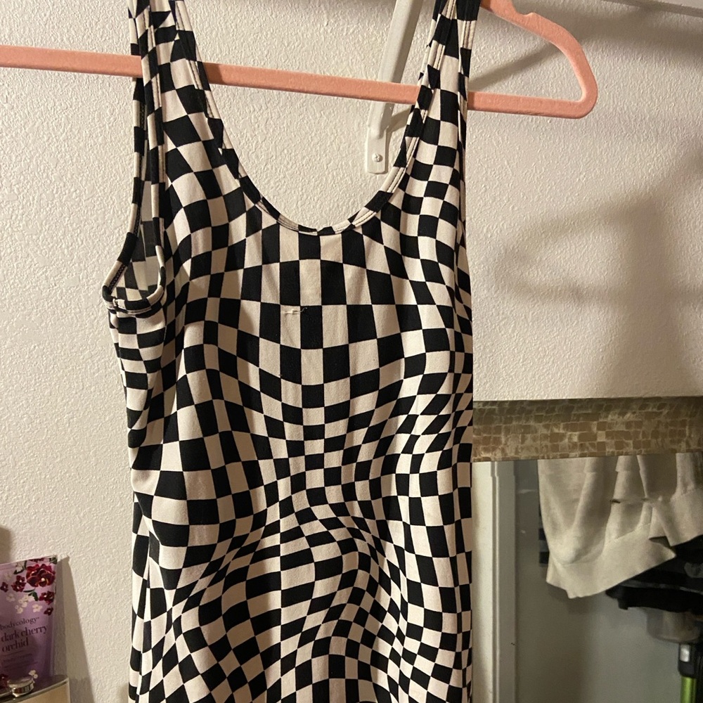 Checkered print tank top